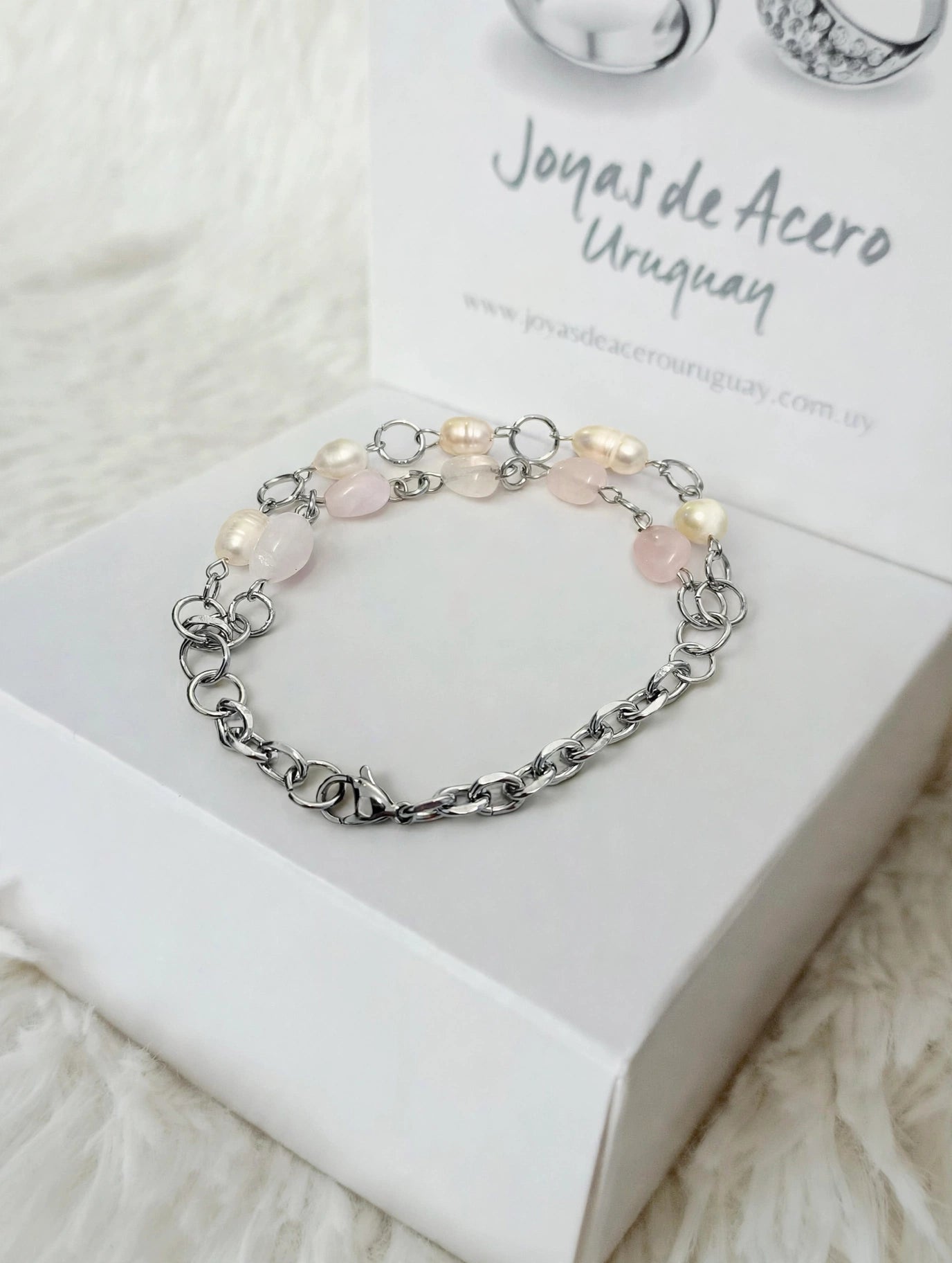 Pulsera piedras y perlas