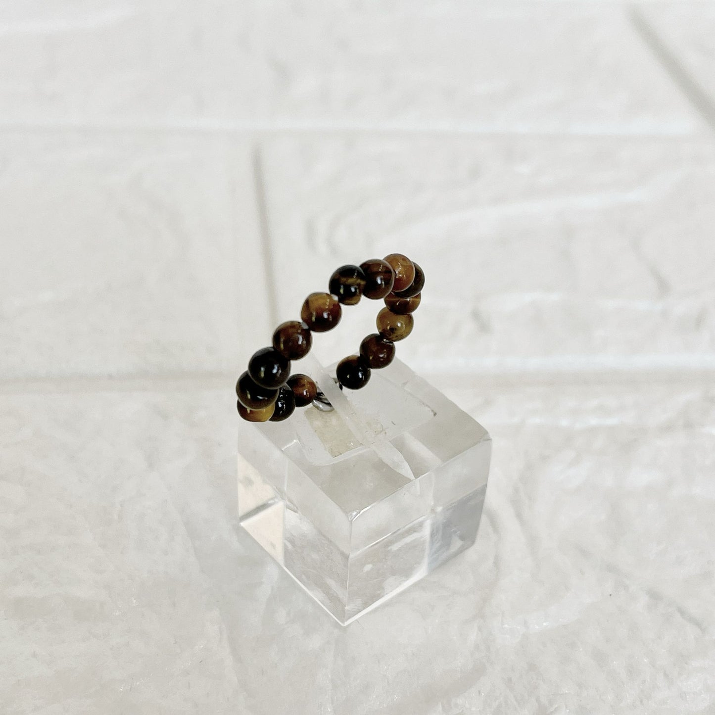 Anillo de Acero Quirúrgico y Piedra Natural Ojo de Tigre