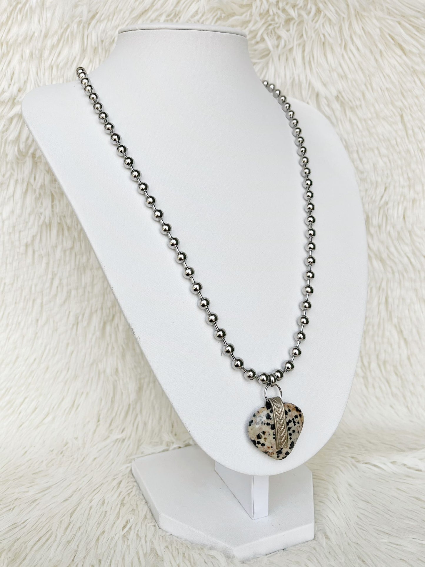 Conjunto de Acero Quirúrgico y Piedra Natural Jaspe Dalmata