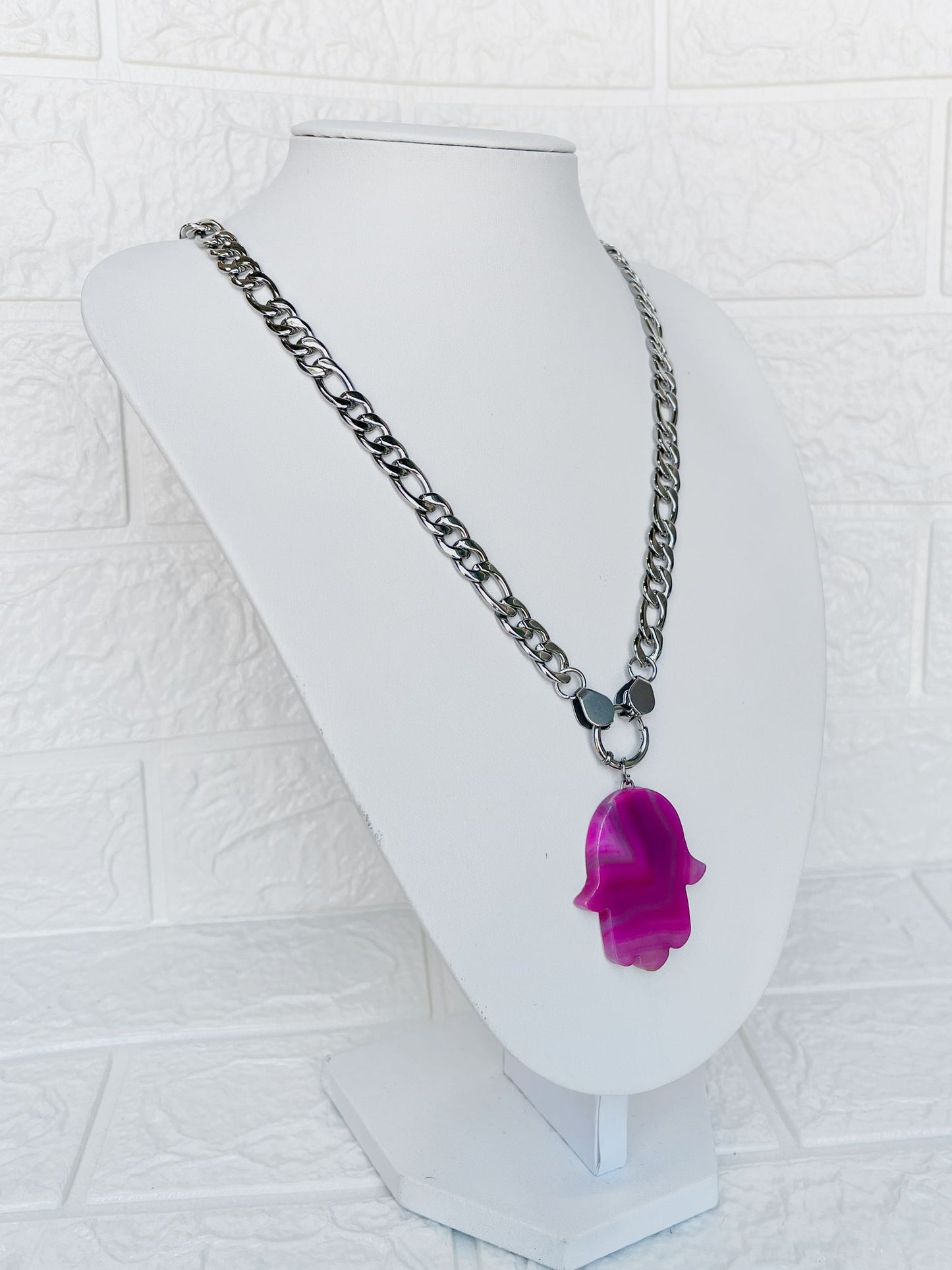 Conjunto de Acero Quirúrgico y Piedra Natural Ágata
