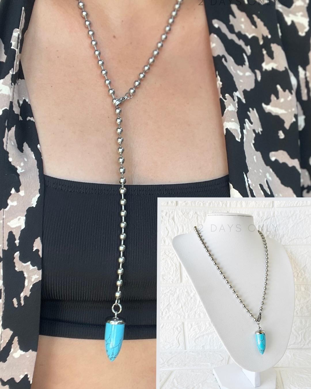 Collar de Acero Quirúrgico y Dije Turquesa