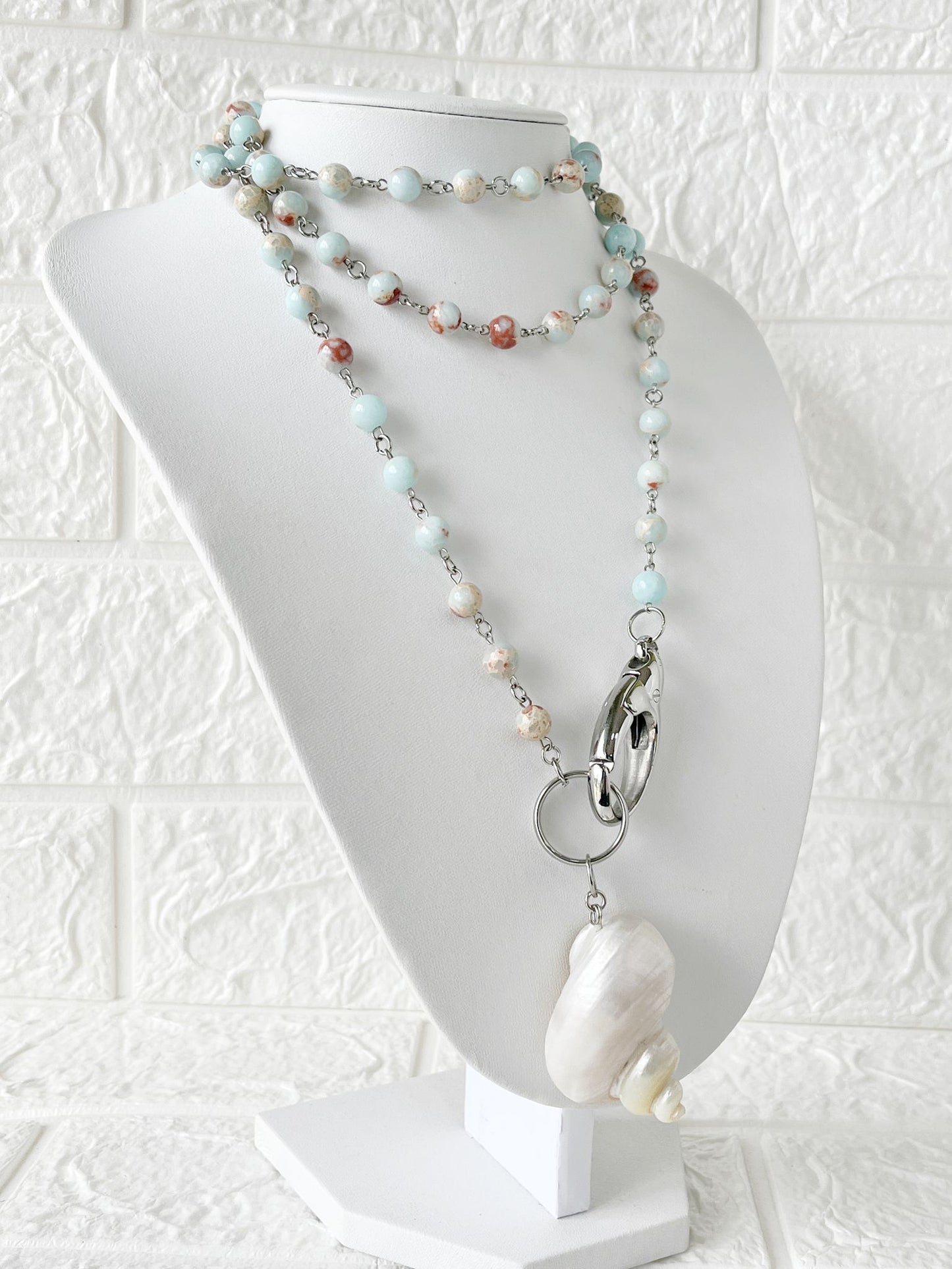 Maxi Collar de Acero Quirúrgico y Piedra Jaspe