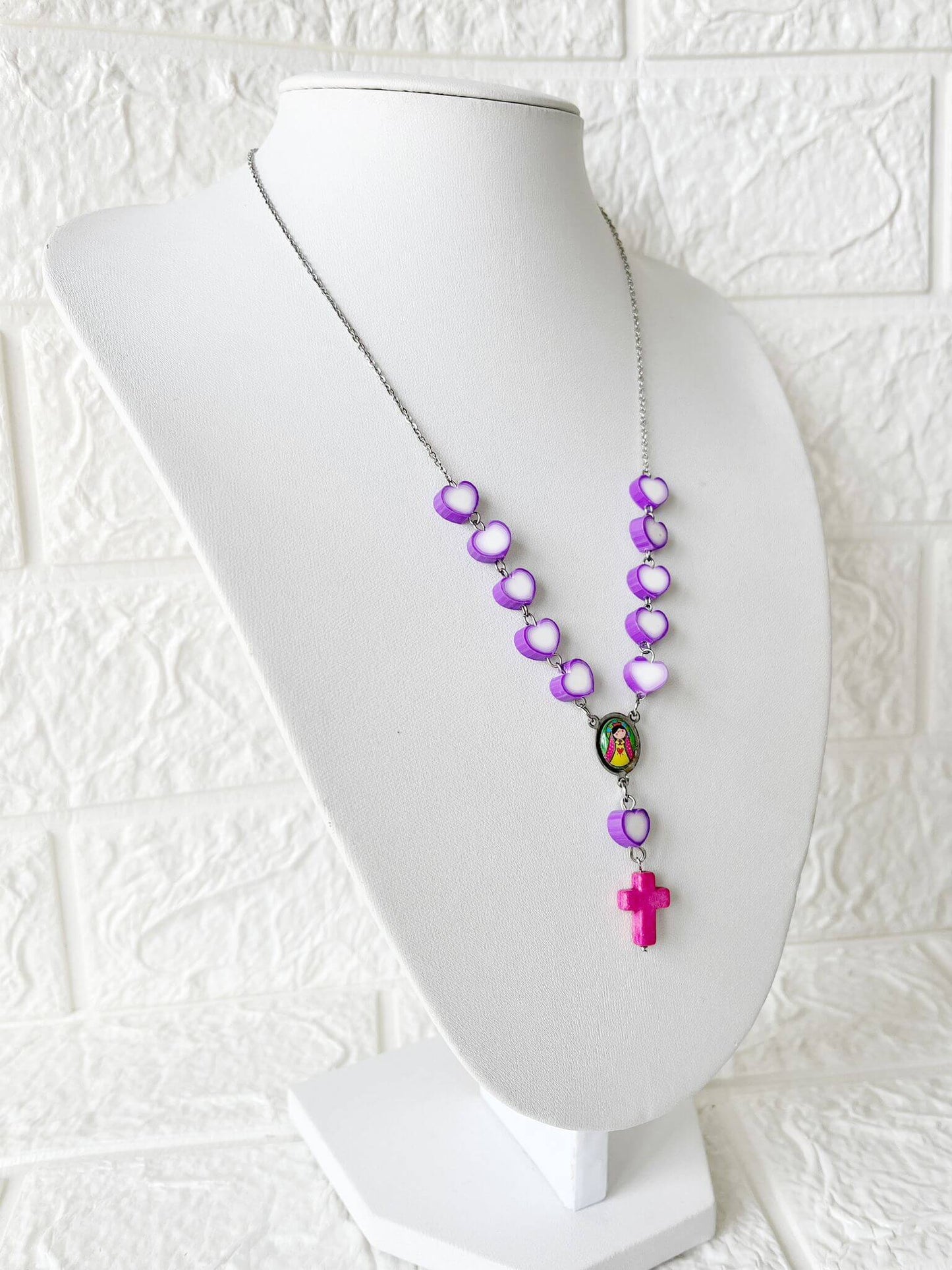 Collar Denario de Acero Quirúrgico y Fimo