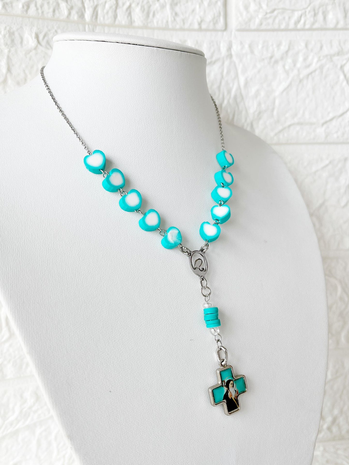 Collar Denario de Acero Quirúrgico y Fimo