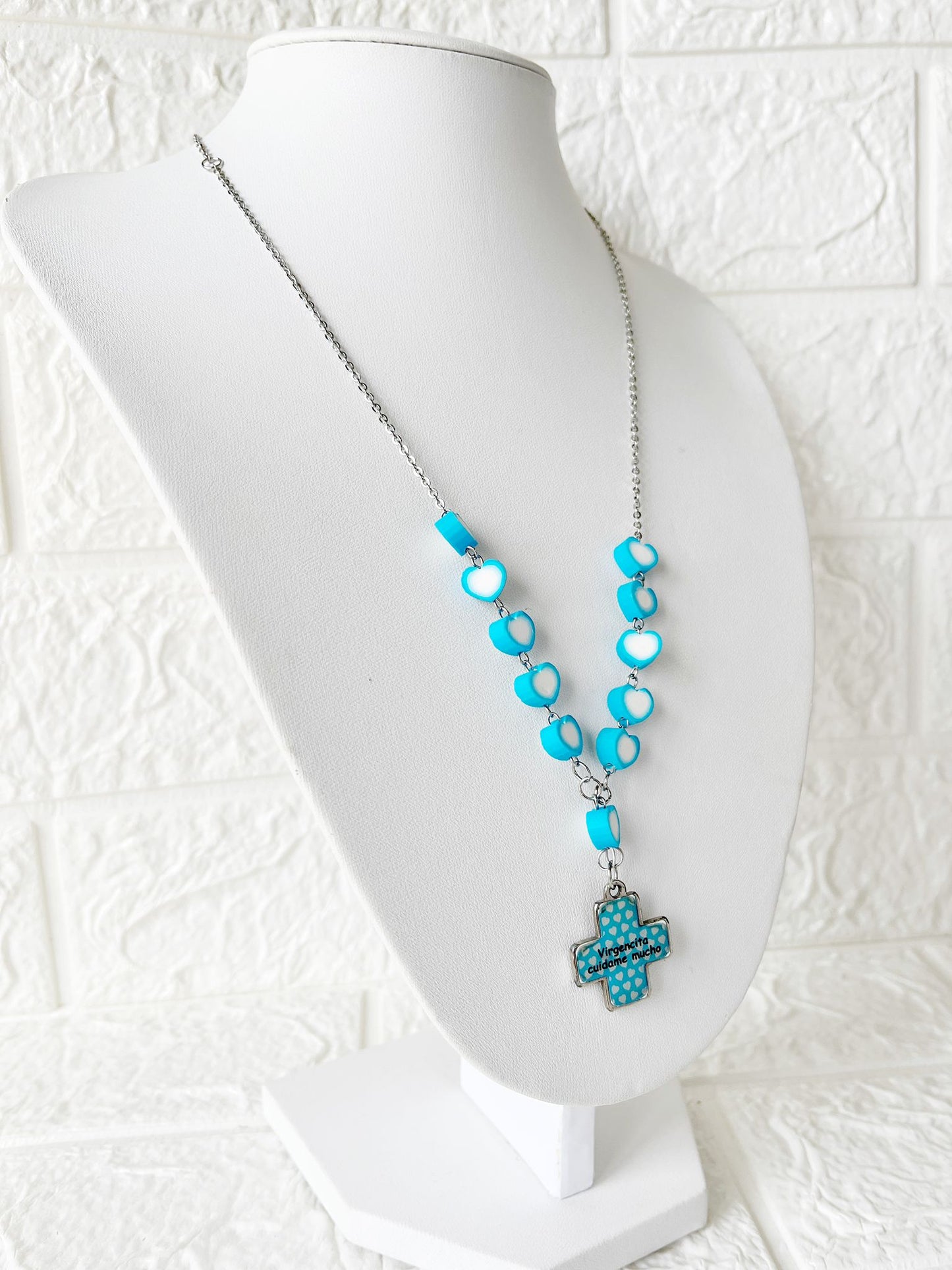 Collar Denario de Acero Quirúrgico y Fimo