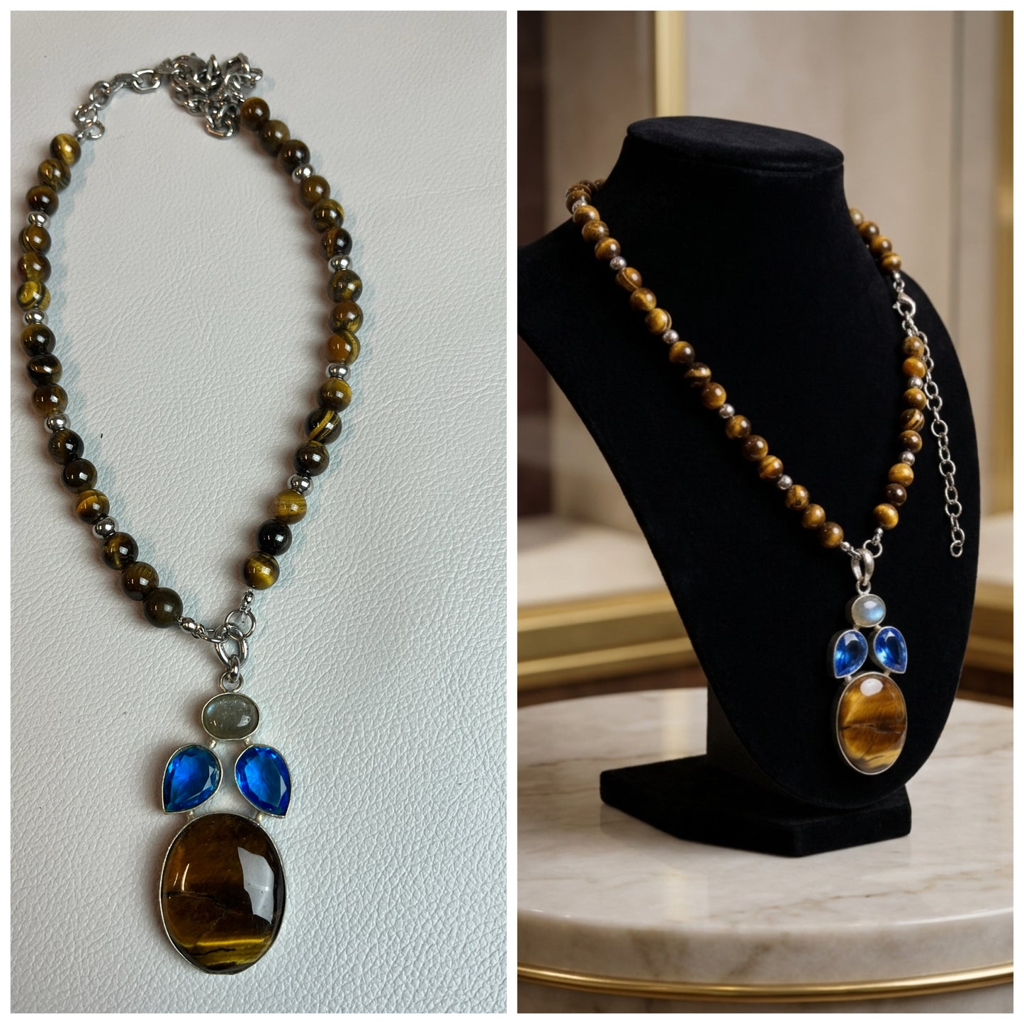 Collar de piedras Ojo de Tigre