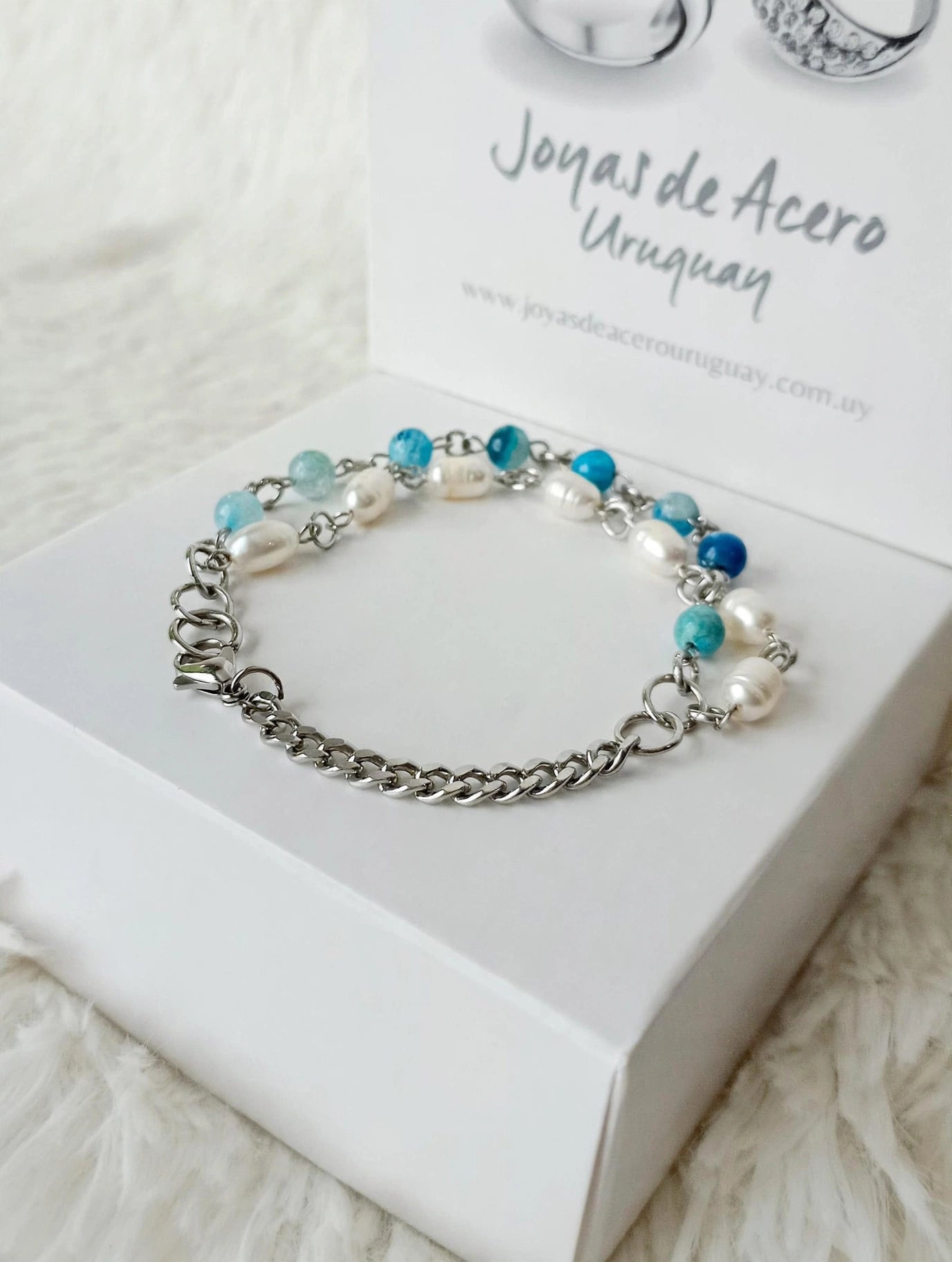Pulsera de piedras y perlas