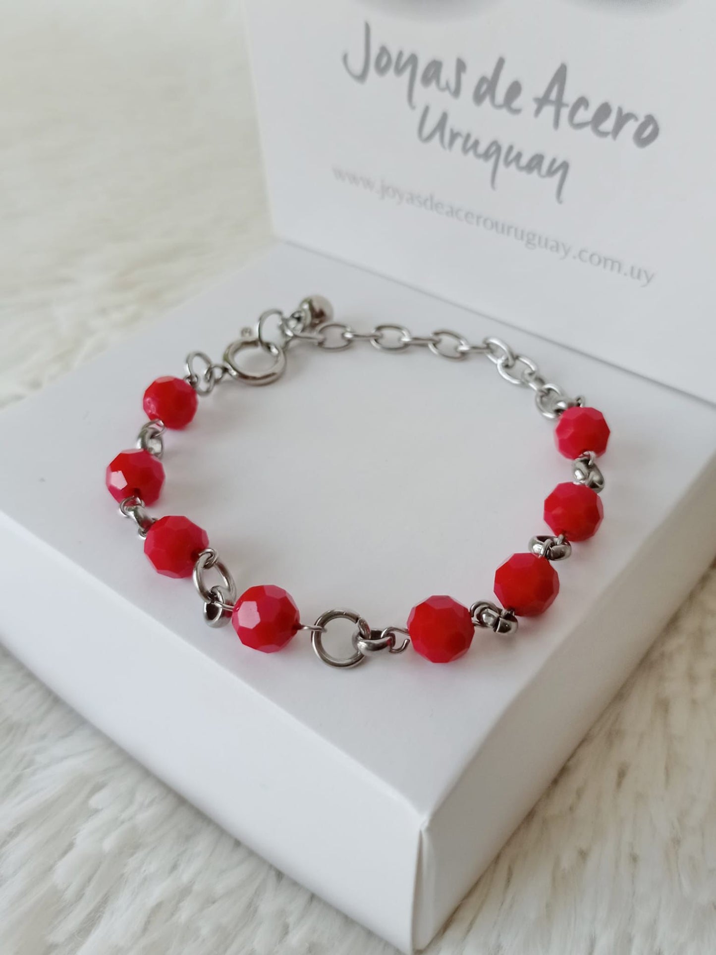 Pulsera de Acero Quirúrgico y Cristales Facetados