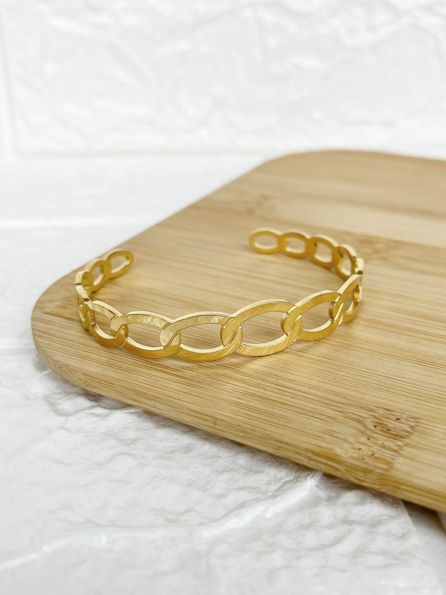 Pulsera Esclava de Acero Dorado