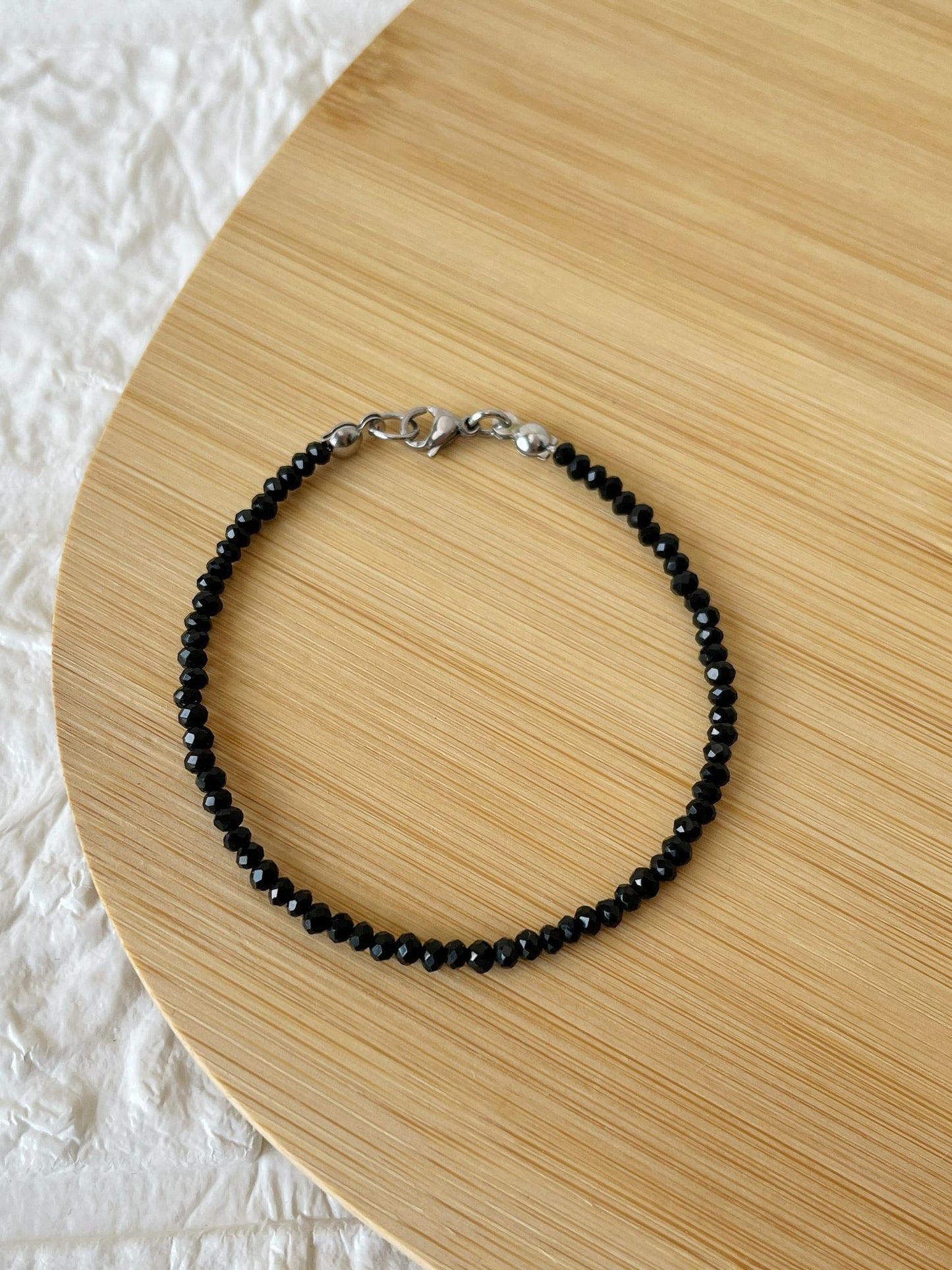 Pulsera de Acero Quirúrgico y Cristal Facetado