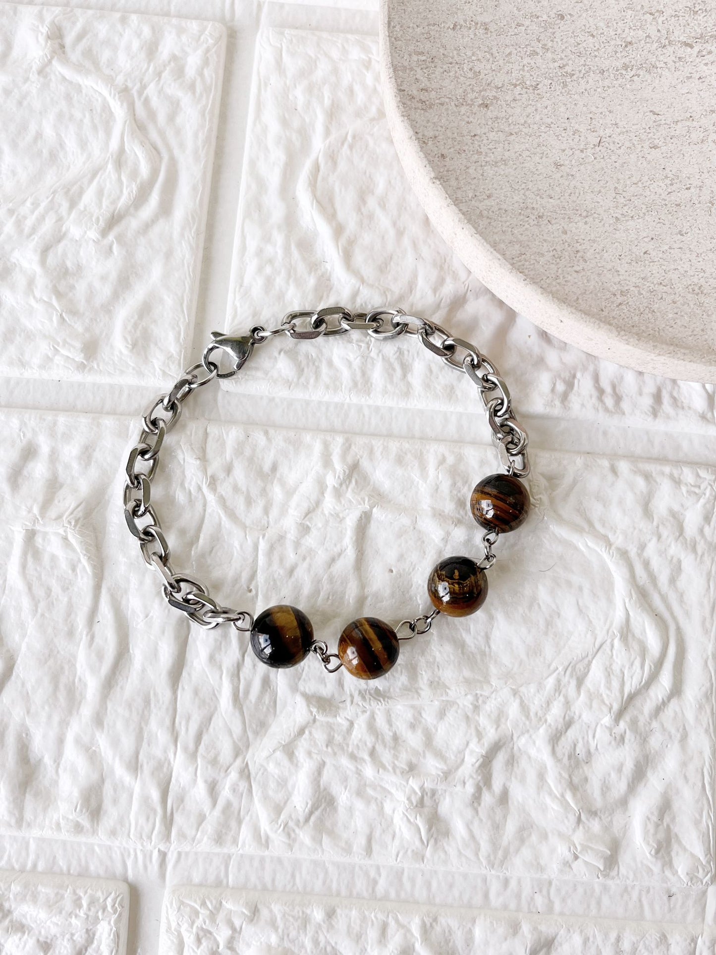 Pulsera de Acero Quirúrgico con Piedras Naturales
