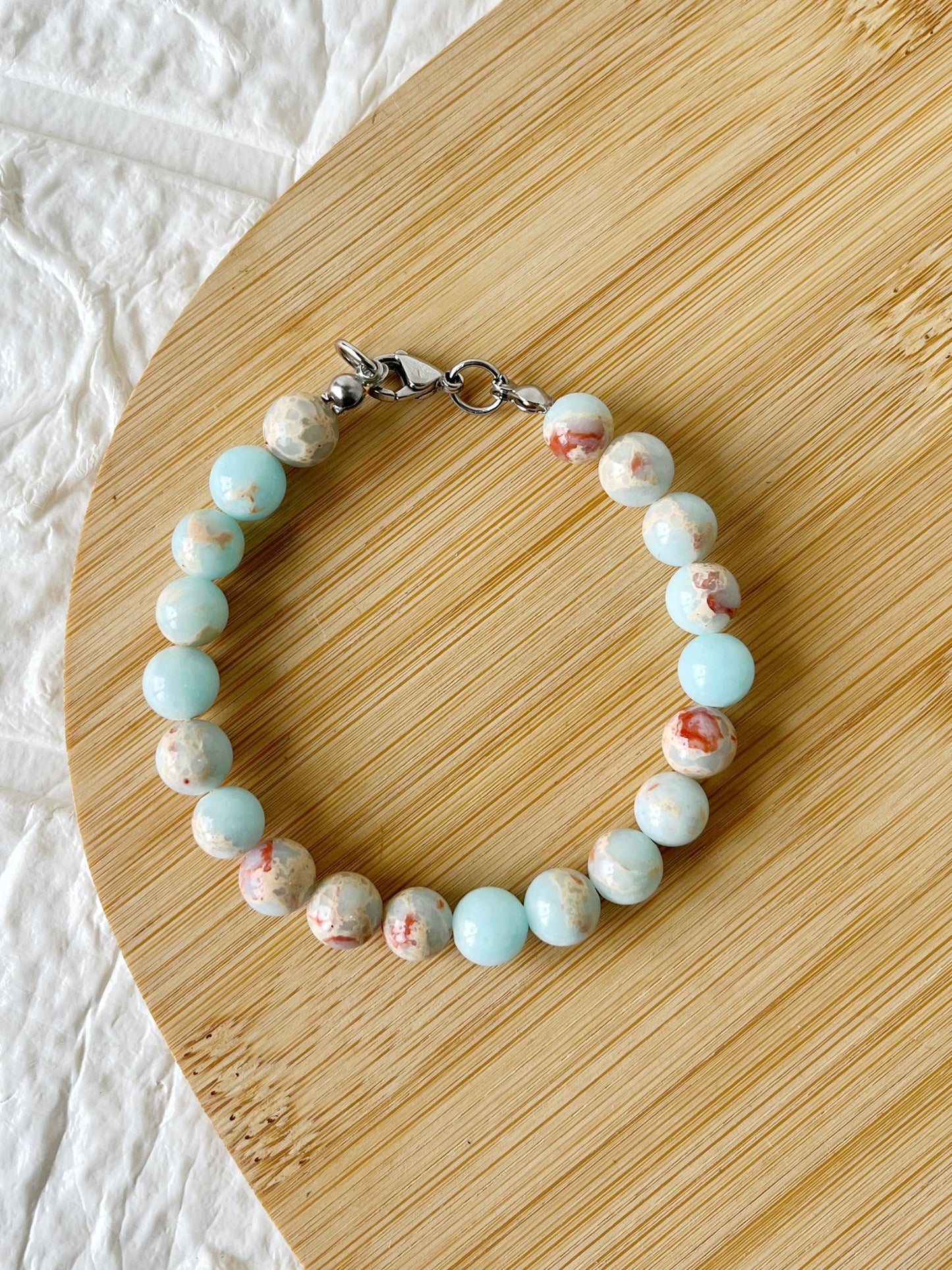 Pulsera de Acero Quirúrgico y Piedra Jaspe