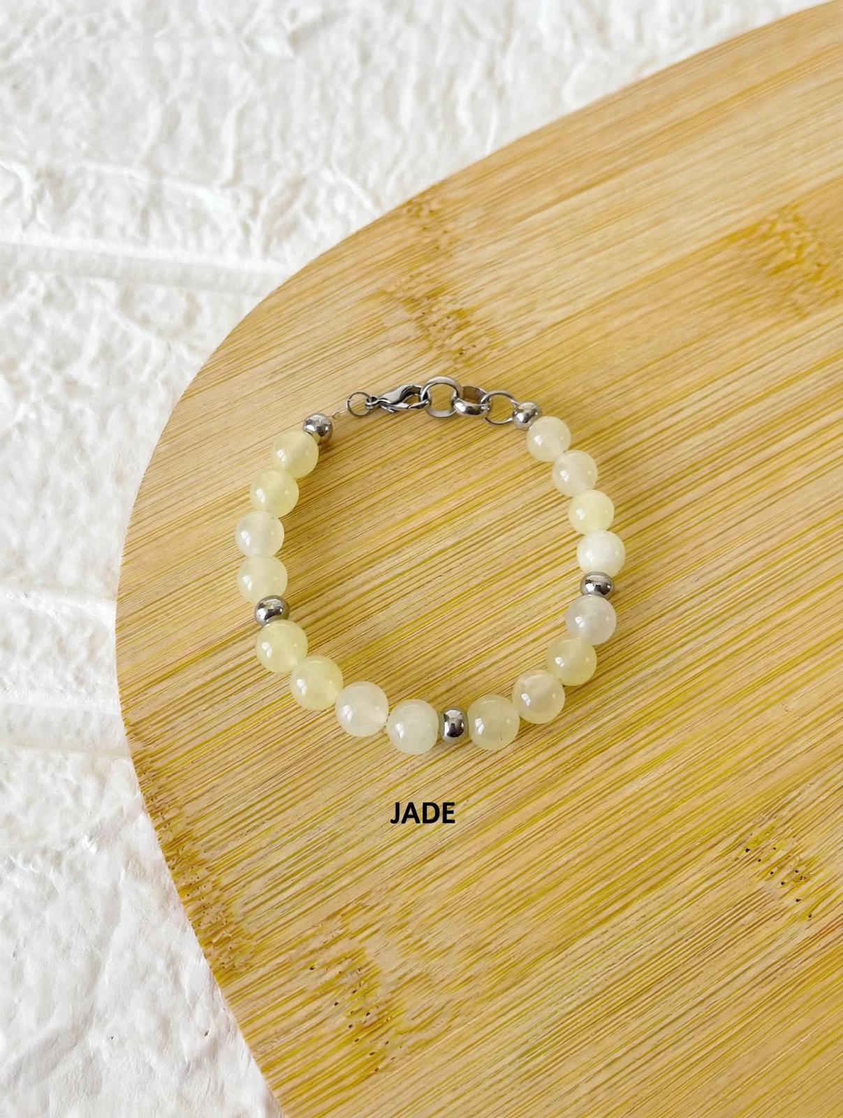 Pulsera de Acero Quirúrgico y Piedra Natural Jade