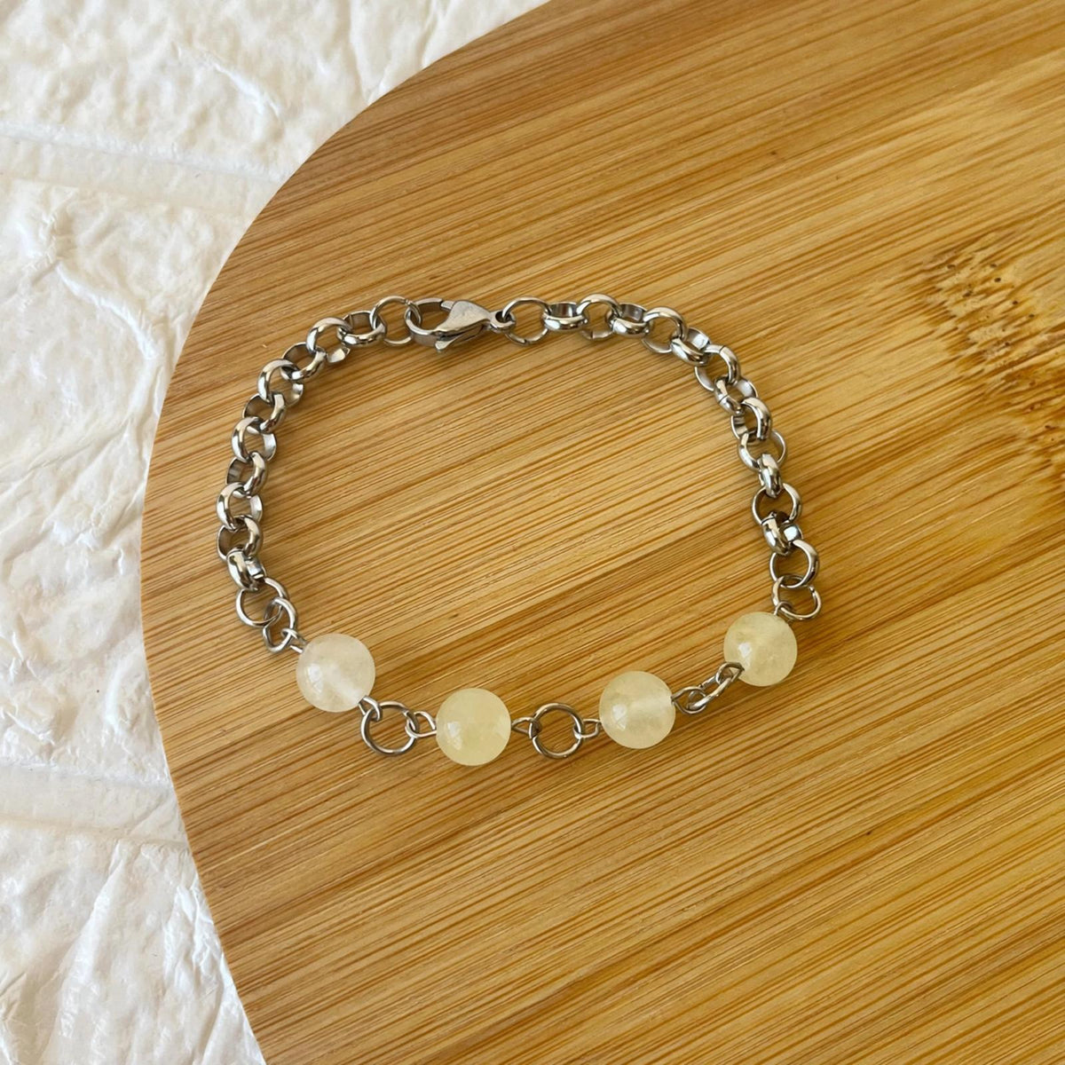 Pulsera de Acero Quirúrgico y Piedra Natural Jade