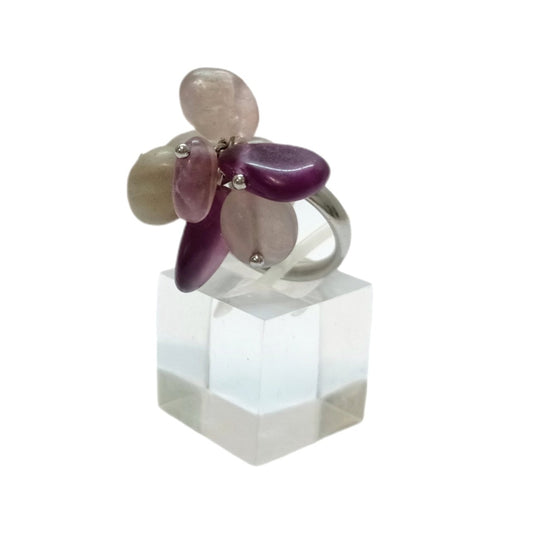 Anillo de Acero Quirúrgico y Fluorita