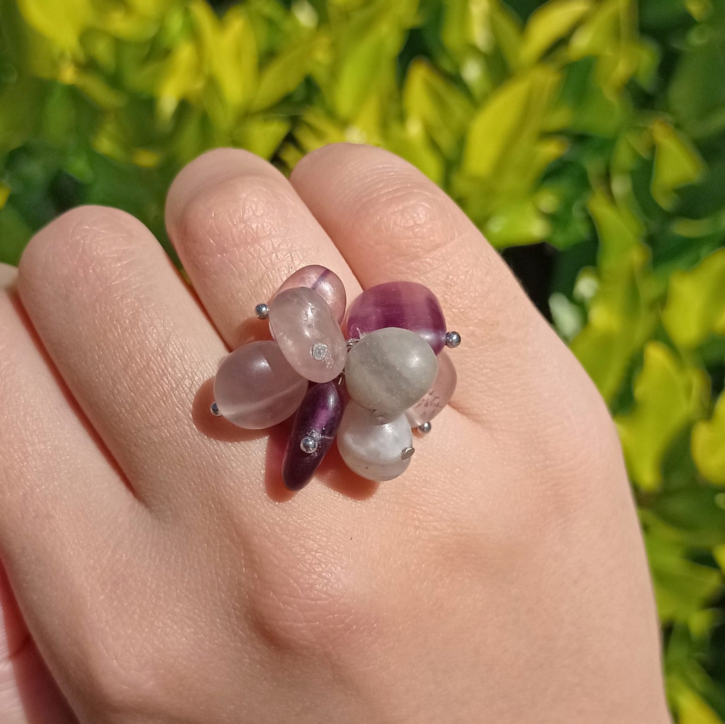 Anillo de Acero Quirúrgico y Fluorita