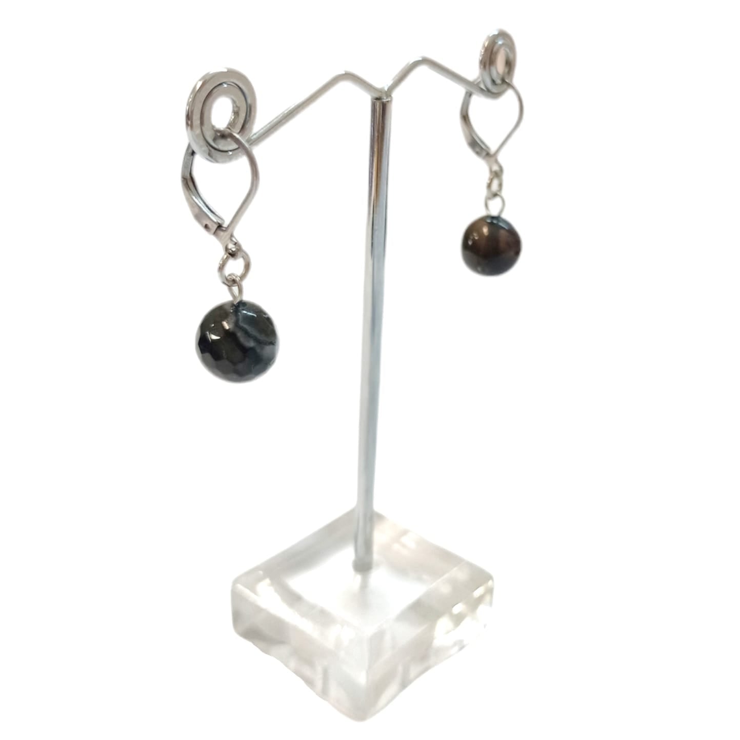 Caravanas de Ágata y Acero Quirúrgico