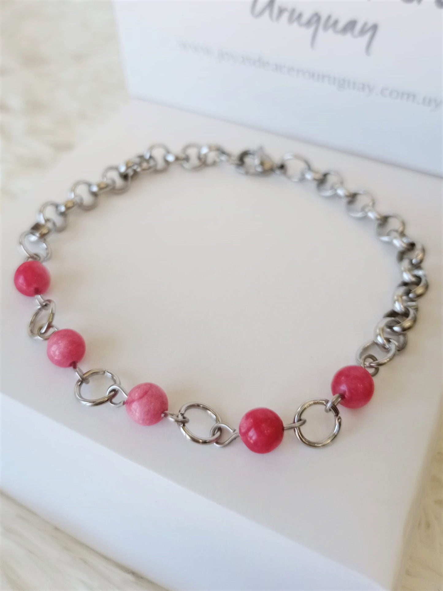 Pulsera de Acero Quirúrgico y Piedras Naturales