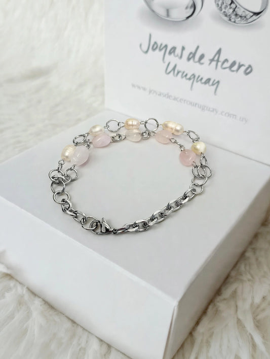 Pulsera piedras y perlas