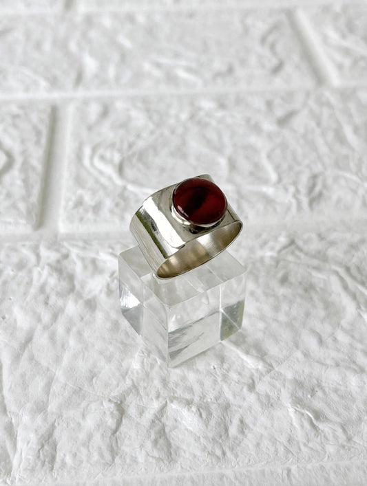 Anillo de Alpaca y Piedra Natural
