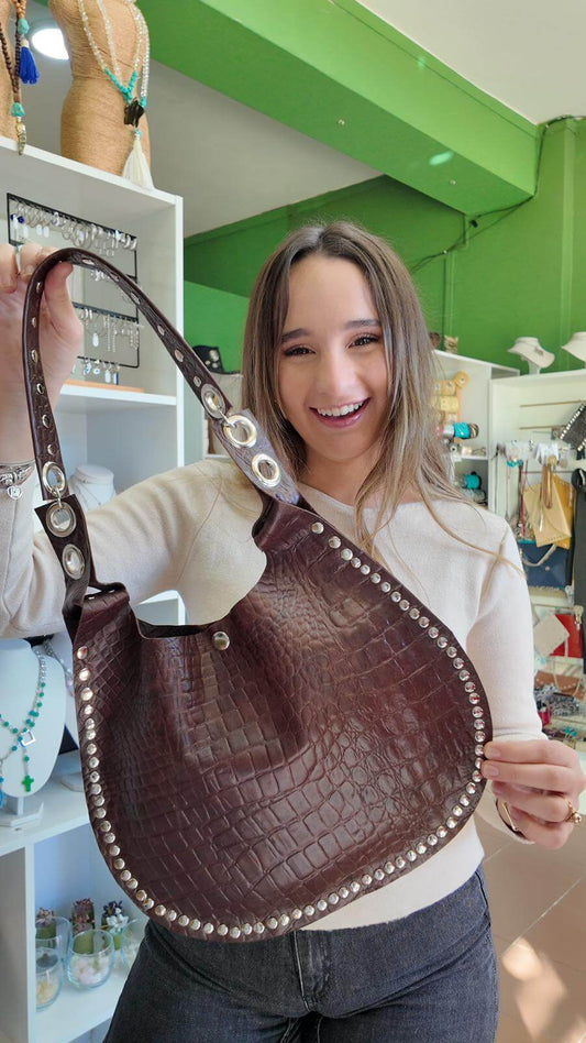 Cartera de Cuero Croco