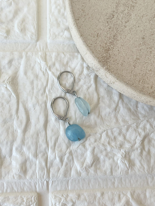 Caravanas de Acero Quirúrgico y Piedra Natural Cuarzo