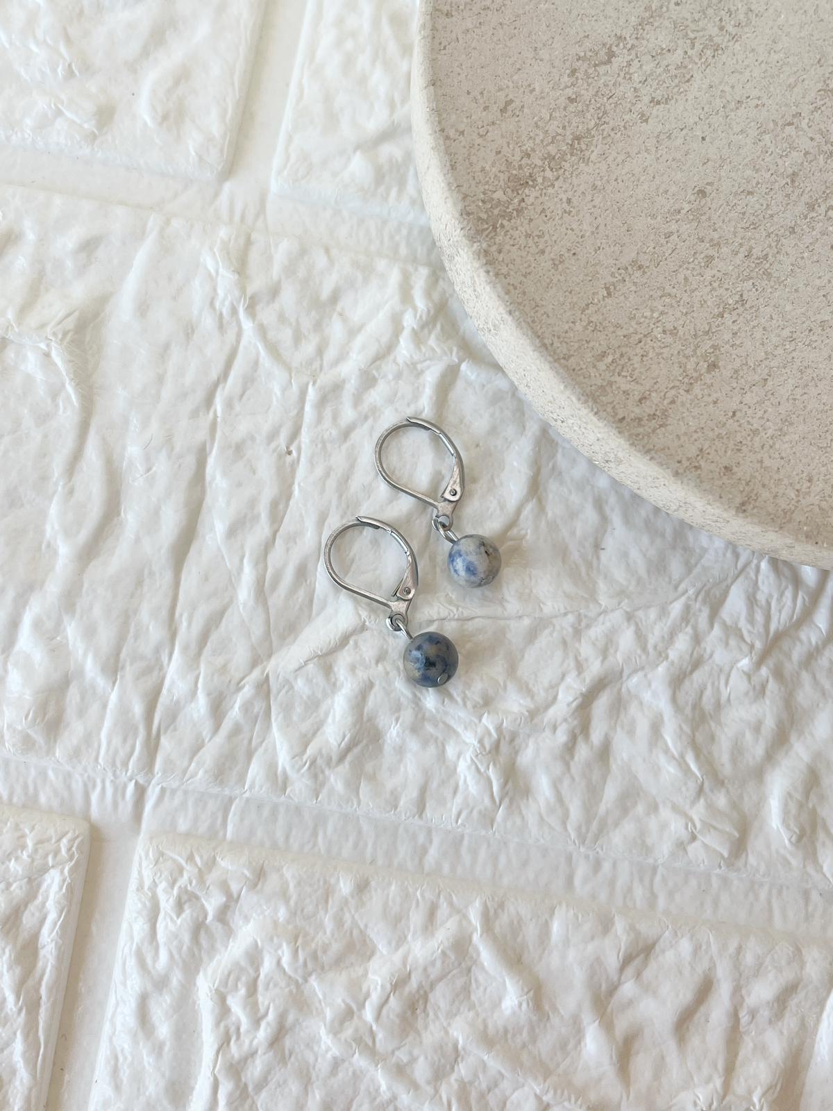 Caravanas de Acero Quirúrgico y Piedra Natural Cuarzo