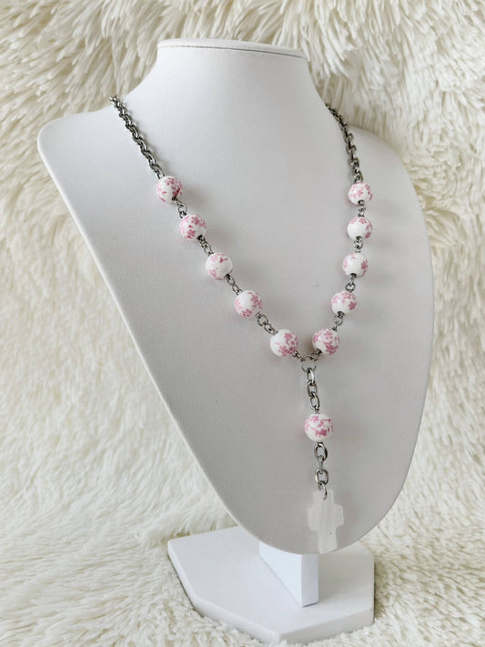 Collar Denario de Acero Quirúrgico, Cerámica y Piedra Natural Ónix