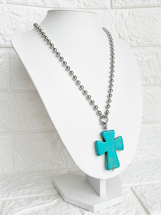 Conjunto de Acero Quirúrgico y Piedra Turquesa