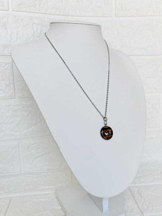 Conjunto de Acero Quirúrgico y Piedra Natural Ojo de Tigre