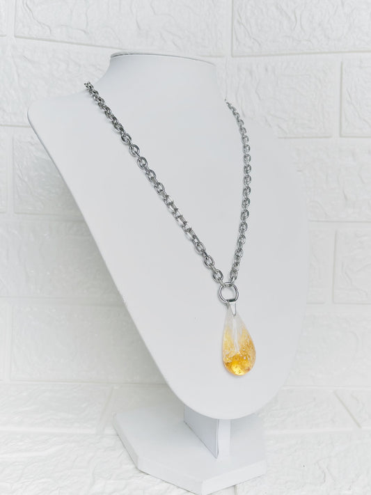 Conjunto de Acero Quirúrgico y Piedra Natural Citrino