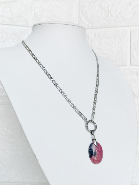 Conjunto de Acero Quirúrgico y Piedra Natural Rodonita