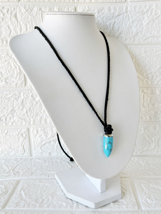 Collar de Cuero y Turquesa