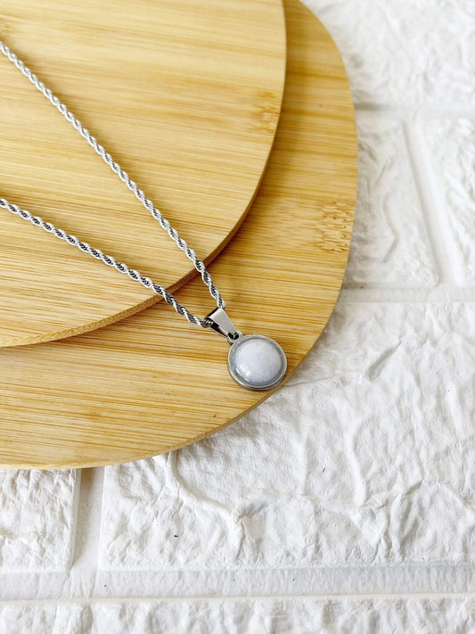 Conjunto de Acero Quirúrgico y Piedra Natural Cuarzo Blanco