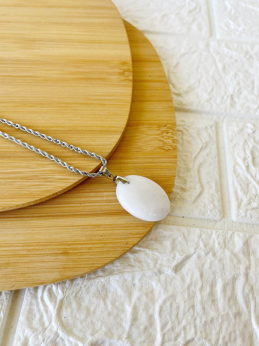 Conjunto de Acero Quirúrgico y Piedra Natural Cuarzo Blanco