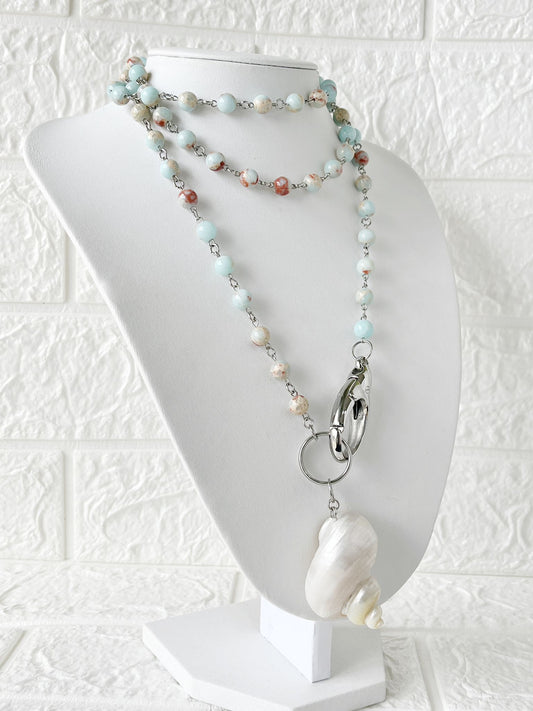 Maxi Collar de Acero Quirúrgico y Piedra Jaspe