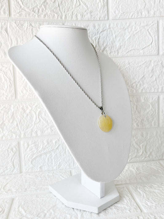 Conjunto de Acero Quirúrgico y Piedra Natural Calcita Amarilla