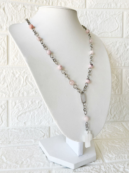 Collar Denario de Acero Quirúrgico y Piedra Natural Jade