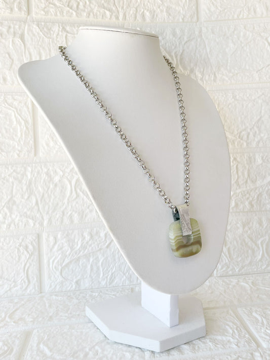 Conjunto de Acero Quirúrgico y Piedra Natural Ágata