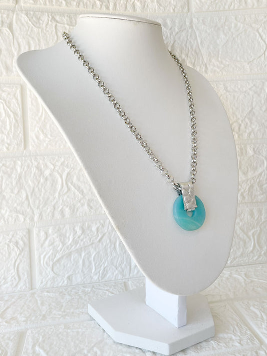 Conjunto de Acero Quirúrgico y Piedra Natural Ágata