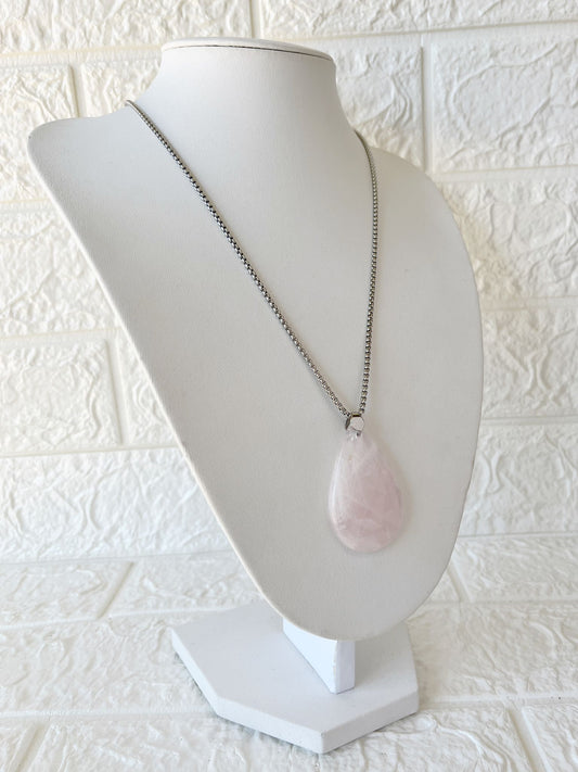 Conjunto de Acero Quirúrgico y Piedra Natural Cuarzo Rosa