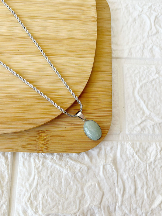 Conjunto de Acero Quirúrgico y Piedra Natural Cuarzo Verde