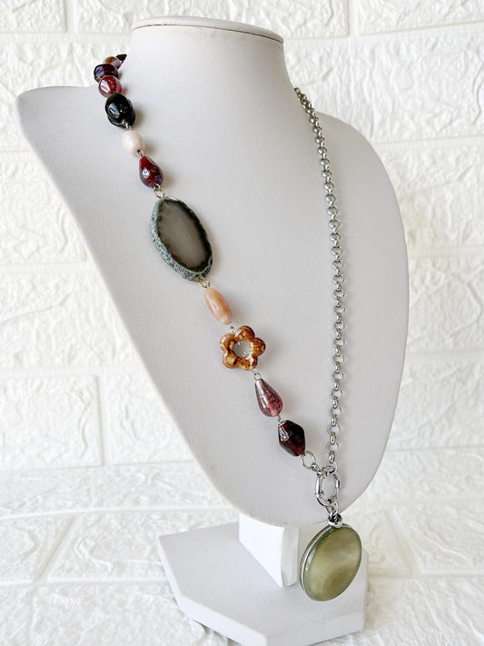 Collar de Acero Quirúrgico y Piedras Naturales