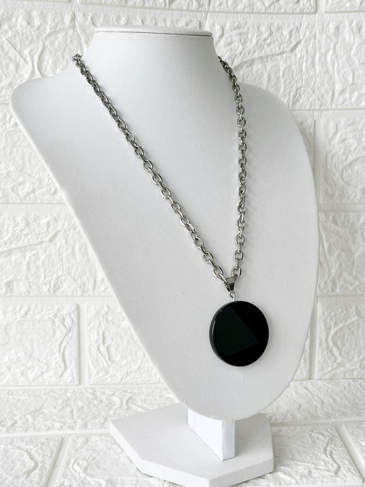Conjunto de Acero Quirúrgico y Piedra Natural Obsidiana