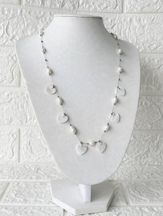 Conjunto de Acero Quirúrgico, Nácar y Perlas de Río