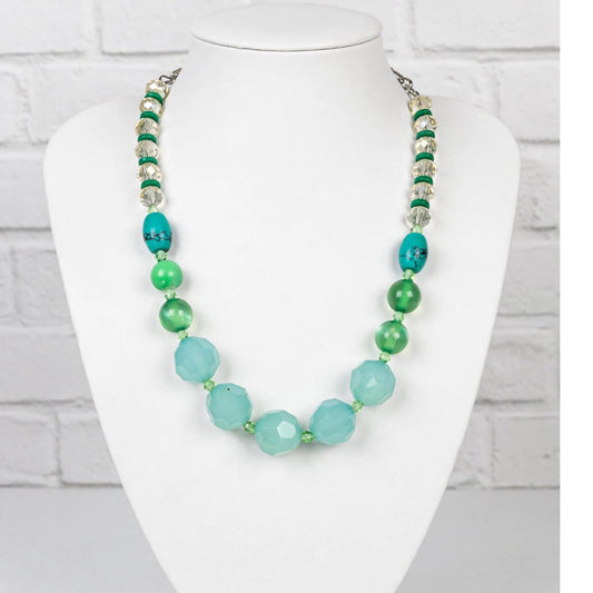 Collar de Acero, Resina y Cristales