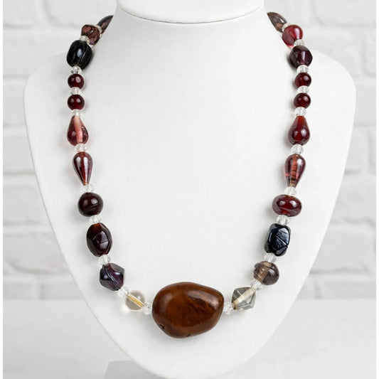 Collar de Acero, Resina y Cristal
