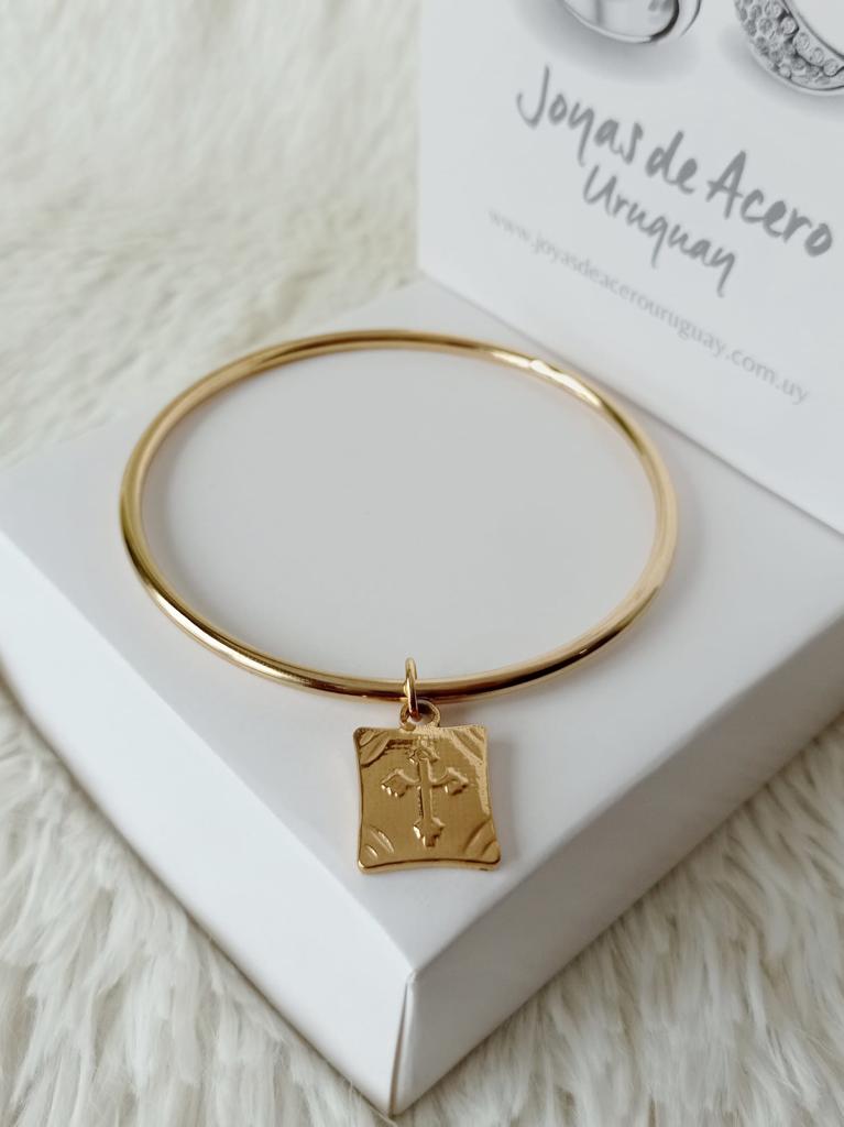 Pulsera Esclava de Acero Dorado