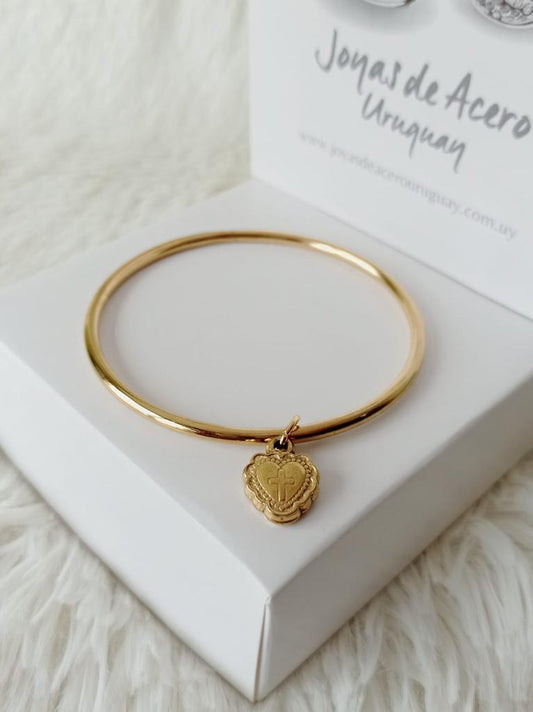 Pulsera Esclava de Acero Dorado