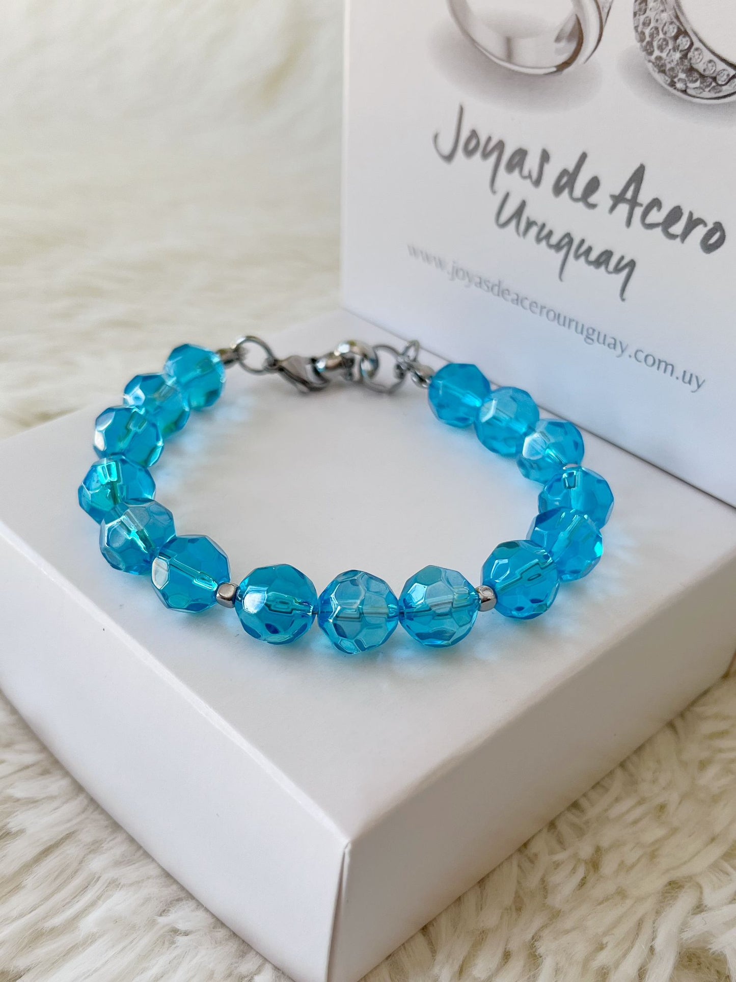 Pulsera de Acero Quirúrgico y Cristales Facetados